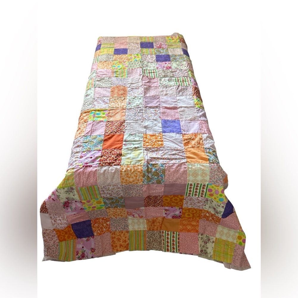 Patchwork multicolored quilt top